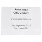 Free drinks save the date beach wedding add name  ラージペーパーバッグ (裏面)