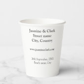 Free drinks save the date beach wedding add name  紙コップ (裏面)