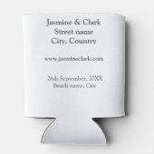 Free drinks save the date beach wedding add name  缶クーラー (裏面)