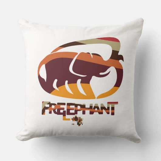 FREE ELEPHANT BY MASANSER PIXELAT クッション (正面)