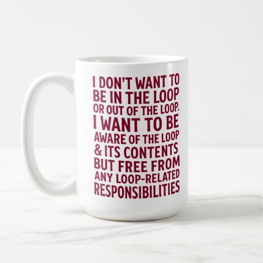 Free From Loopの責任引用文 コーヒーマグカップ (左)