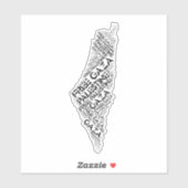 Free Gaza Free Palestine Map Cloud Word シール (シート)