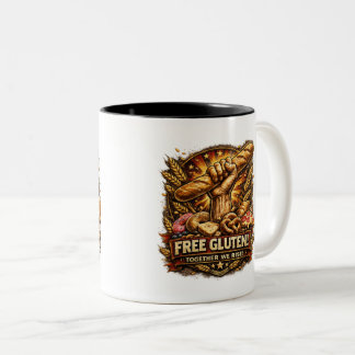 Free Gluten! Funny Bread Lover Coffee Mug ツートーンマグカップ