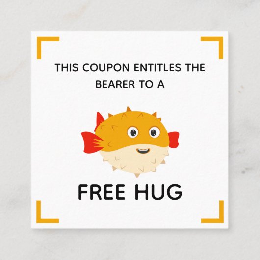 Free hug coupon with Puffy the pufferfish 割引カード (裏面)