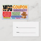 Free Hug Coupons - Gift for Wife, Husband, Kids コーリングカード (正面/裏面)
