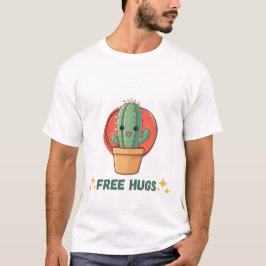 Free Hugs Cactus Funny T-shirt for Men Tシャツ