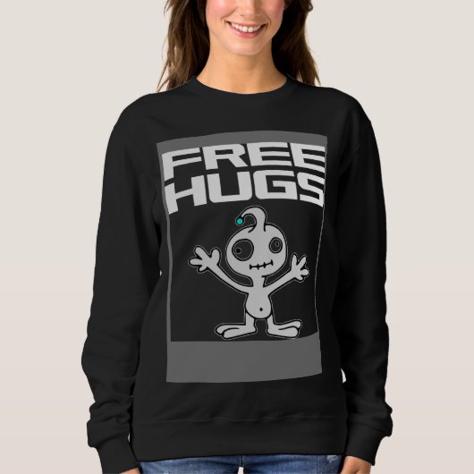 Free Hugs  Cute Alien Facehugger スウェットシャツ (正面)