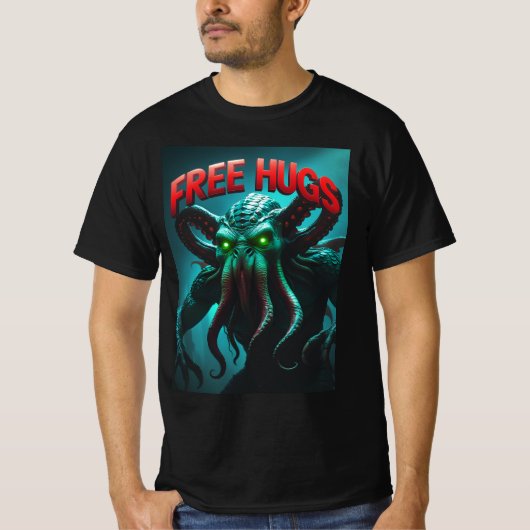 FREE HUGS (From Your New God) Ctulhu Tシャツ (正面)