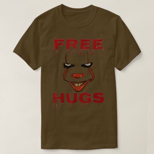 Free Hugs Halloween Evil Killer Scary Clown Horror Tシャツ (デザイン正面)