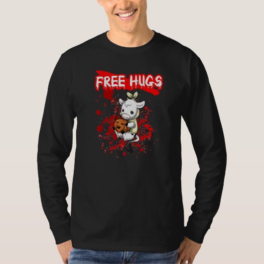 Free Hugs Halloween Sarcasm Scary Creepy Costume H Tシャツ (正面)
