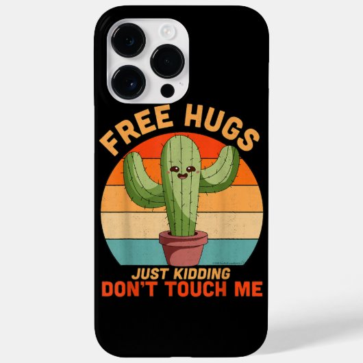 Free Hugs Just Kidding Don't Touch Me Cactus Funny Case-Mate iPhoneケース (裏面)