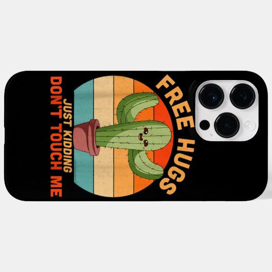 Free Hugs Just Kidding Don't Touch Me Cactus Funny Case-Mate iPhoneケース (裏面 (横))