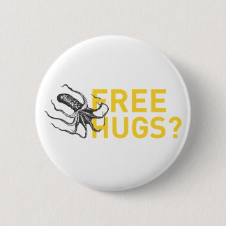 Free hugs octopus 缶バッジ