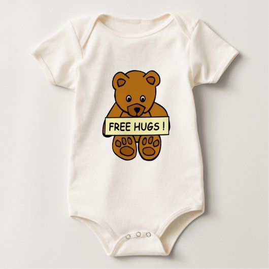 Free Hugs Teddyシャツ – スタイルとカラーを選択 ベビーボディスーツ (正面)
