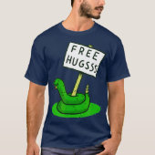 Free Hugsss Funny Cute Snake Hug Lovers Tシャツ (正面)