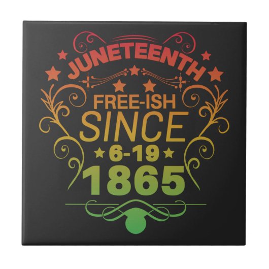 Free-ish Since 1865 Juneteenth Freedom タイル (正面)