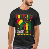 Free-ish Since 1865 Proud Black History Afro Stron Tシャツ (正面)