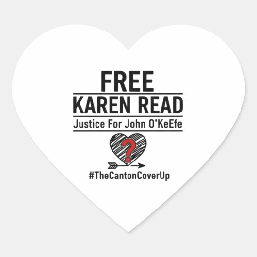 Free Karen Reard Sticker Justice For John O'Keefe  ハートシール (正面)