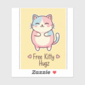Free Kitty Hugz – Cute Kawaii Cat Vinyl Sticker シール (シート)