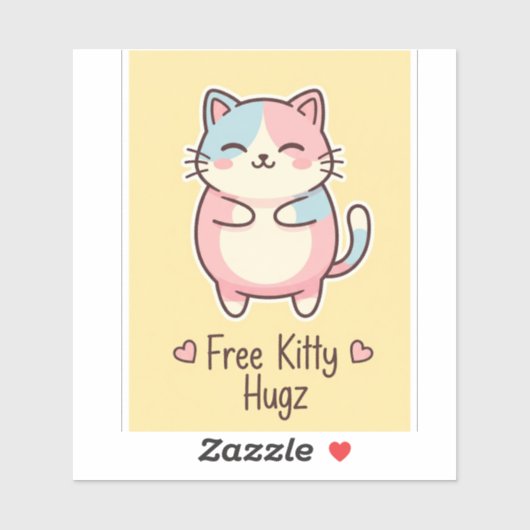 Free Kitty Hugz – Cute Kawaii Cat Vinyl Sticker シール (シート)
