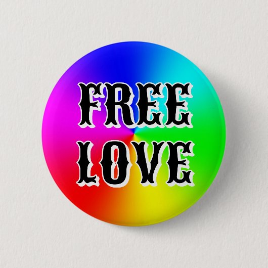 FREE LOVE （言葉を変えてもいい） 缶バッジ (正面)