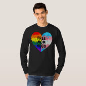 Free Mom Hugs Gay Pride Transgender Rainbow Flag Tシャツ (正面フル)
