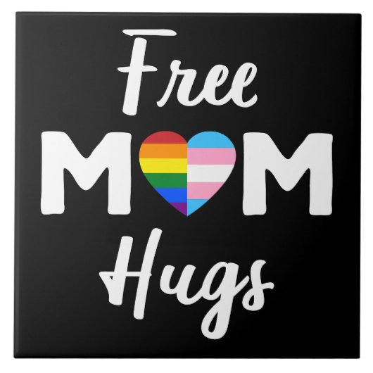 Free Mom Hugs II - 虹色ゲイ・トランスプライド タイル (正面)