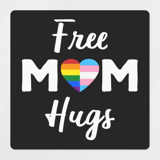 Free Mom Hugs II - 虹色ゲイ・トランスプライド ラベル (デザイン1)