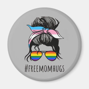Free Mom Hugs IV - お団子ヘア レズビアン トランスジェンダー マグネット