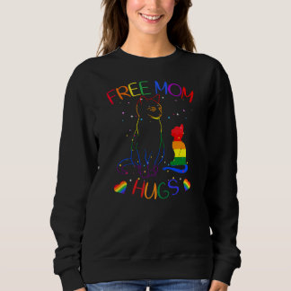 Free Mom Hugs LGBT Cat Gay Pride Rainbow  スウェットシャツ