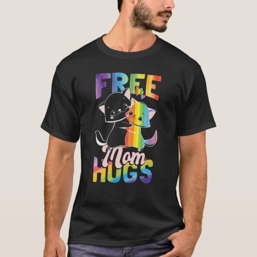 Free Mom Hugs Pride Month LGBT Mom Tシャツ (正面)
