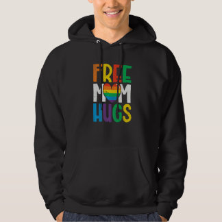 Free Mom Hugs Rainbow Heart Lgbt Ally Pride Month  パーカ