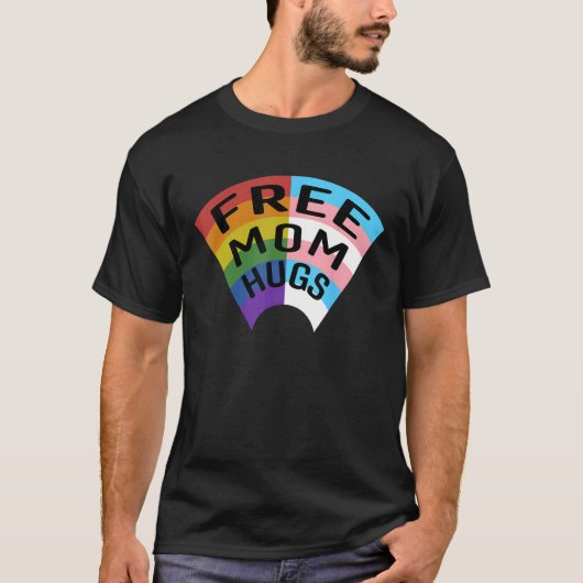 Free Mom Hugs Rainbow LGBT Trans Kids Trans Mom Tシャツ (正面)