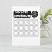 FREE PALESTINA – ジェノサイドの投票なしジョー – 誓約 招待状 (スタンド正面)