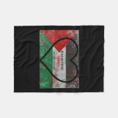 Free Palestina Nowステッカー フリースブランケット (正面(横))