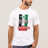 FREE PALESTINE白いTシャツfor man Tシャツ (正面)