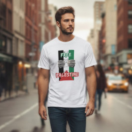 FREE PALESTINE白いTシャツfor man Tシャツ