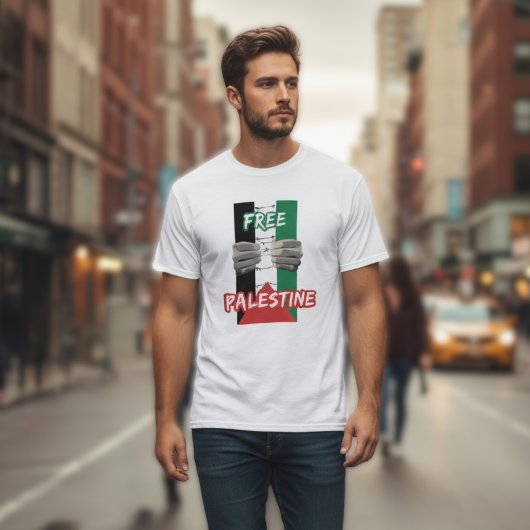 FREE PALESTINE白いTシャツfor man Tシャツ