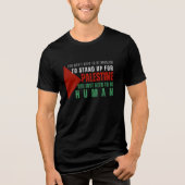 FREE PALESTINE黒Tシャツfor man トライブレンドTシャツ (正面)
