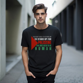 FREE PALESTINE黒Tシャツfor man Tシャツ