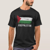 FREE PALESTINE黒Tシャツfor man Tシャツ (正面)