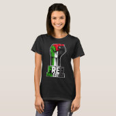 Free Palestine Flag of Palestine Palestinian fist  Tシャツ (正面フル)