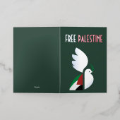 Free Palestine Foil Greeting Card – Peace 箔グリーティングカード (外側レイダウン)