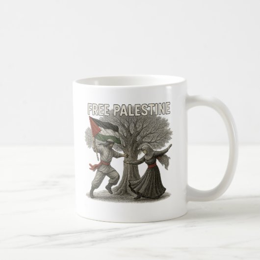 Free Palestine Mug – Roots of Resistance コーヒーマグカップ (右)