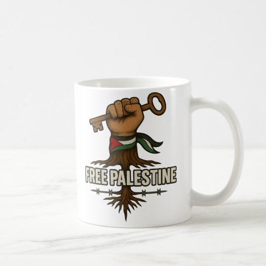 Free Palestine Mug Support Palestinian Solidarity コーヒーマグカップ (右)