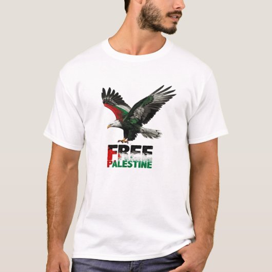 Free Palestine now Tシャツ (正面)