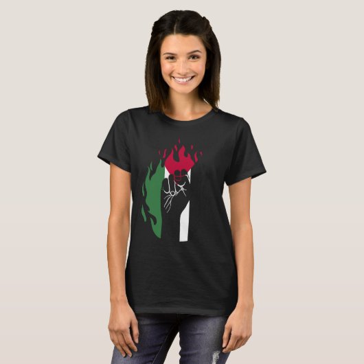Free Palestine Palestine Flag Tシャツ (正面フル)
