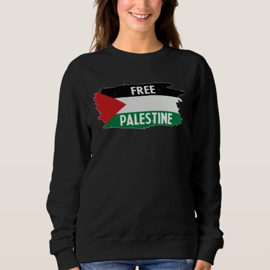 Free Palestine  Palestine national flag スウェットシャツ (正面)