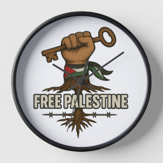 Free Palestine Wall Clock – Symbol of Hope 壁時計