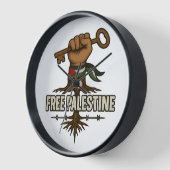 Free Palestine Wall Clock – Symbol of Hope 壁時計 (傾斜)